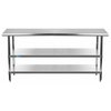 Amgood 30x72 Prep Table with Stainless Steel Top and 2 Shelves AMG WT-3072-2SH